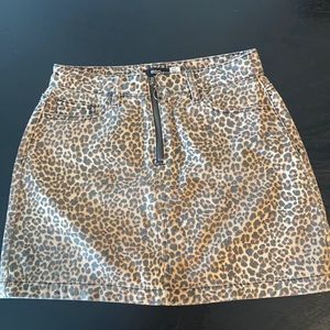 BDG cheetah jean mini skirt
